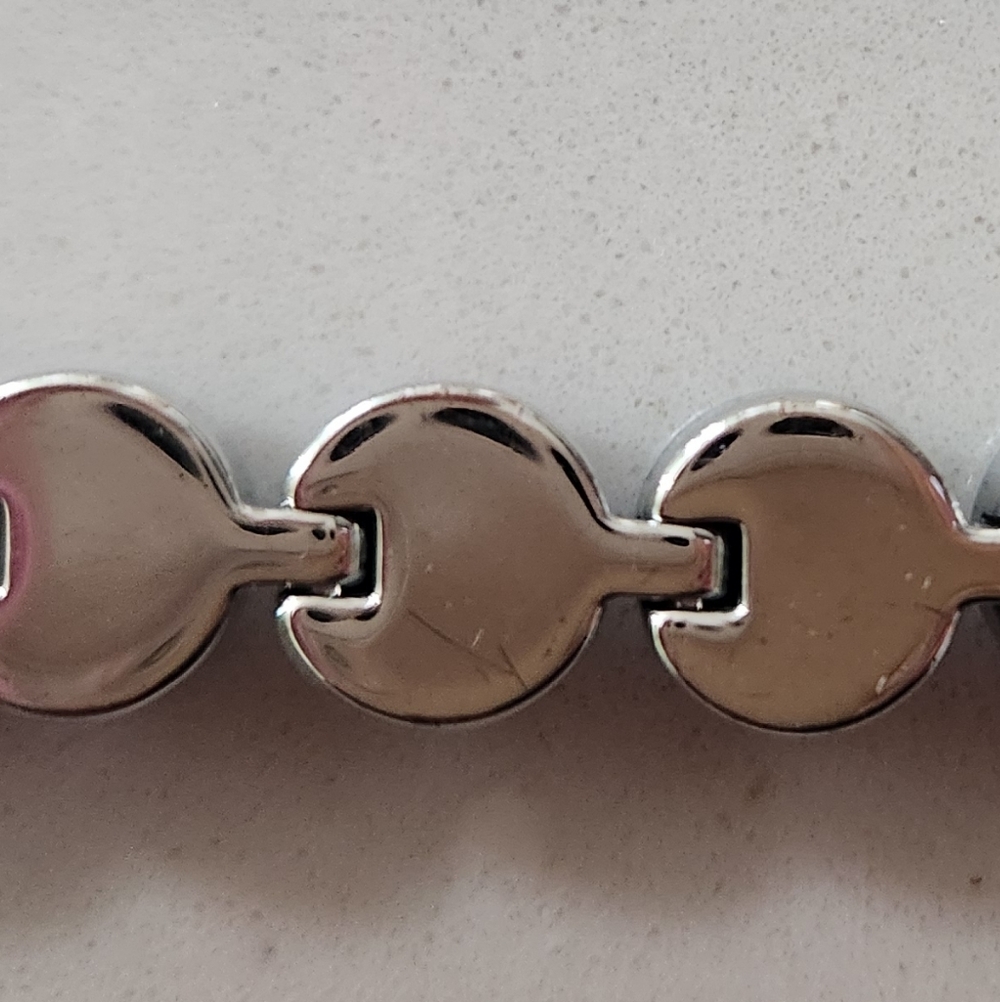 Authentic Touchstone SS Bracelet W/purple/pinks Swarovski Stones, Sz 7 - Picture 8 of 8